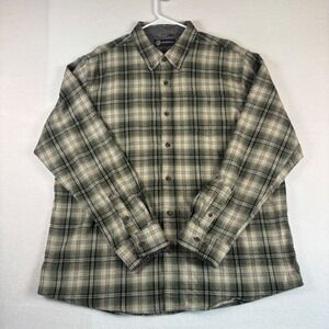Weatherproof Flannel Shirt Mens XXL Green Plaid Long Sleeve Button Down XXL/EEG